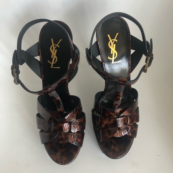 NIB $954 Saint Laurent Tribute Tortoise-Patent Platform in size 39! - Picture 5 of 16